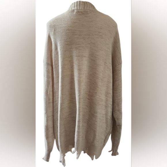 Sugar Moon Size Large Cozy Button Up Knit Cardigan Sweater Boho shark bite hem - Picture 2 of 5